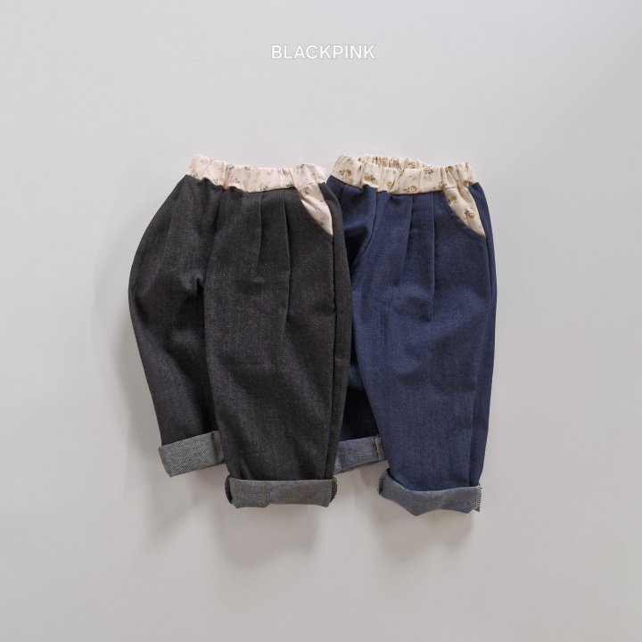 Black Pink - Korean Children Fashion - #minifashionista - Floral Jeans