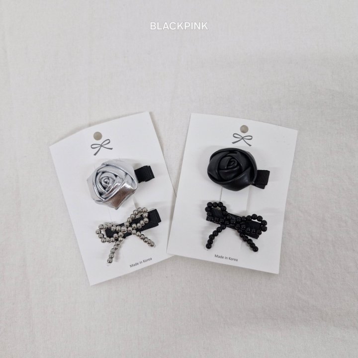 Black Pink - Korean Children Fashion - #minifashionista - Rose Pearl Ribbon Set - 3