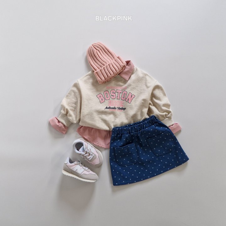 Black Pink - Korean Children Fashion - #minifashionista - Boston Sweatshirt - 12
