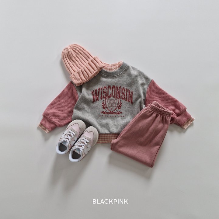Black Pink - Korean Children Fashion - #minifashionista - Knit Contrast Sweatshirt - 11