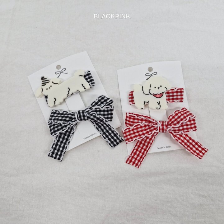 Black Pink - Korean Children Fashion - #minifashionista - Check Dog (set of 2) - 2