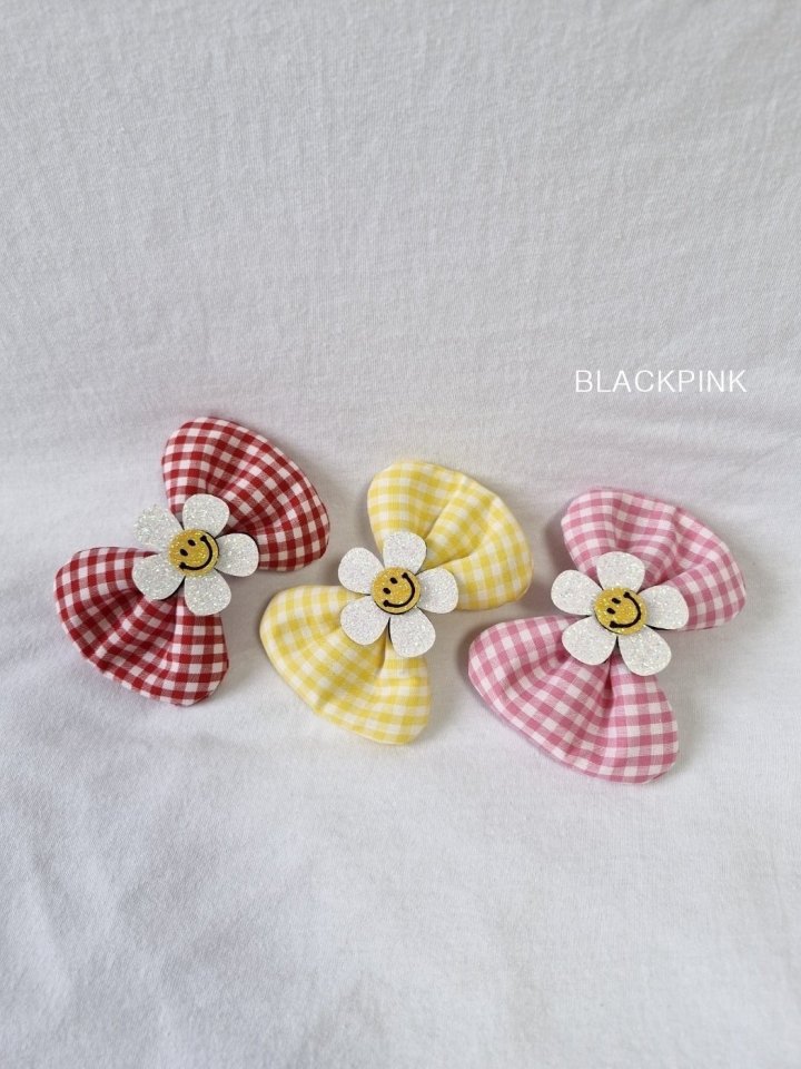 Black Pink - Korean Children Fashion - #minifashionista - Smile Check Ribbon - 2