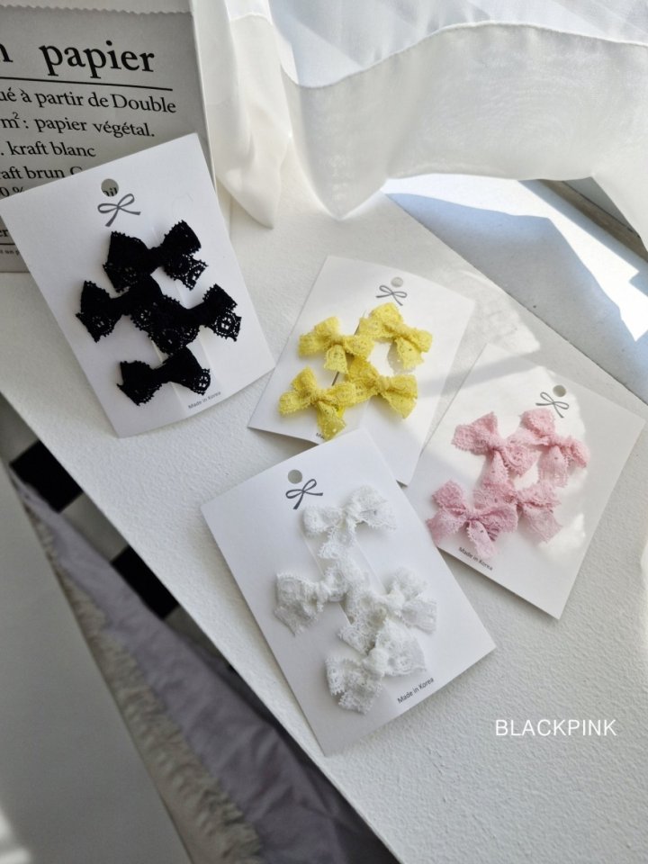 Black Pink - Korean Children Fashion - #minifashionista - Mini Lace Ribbon Set - 2