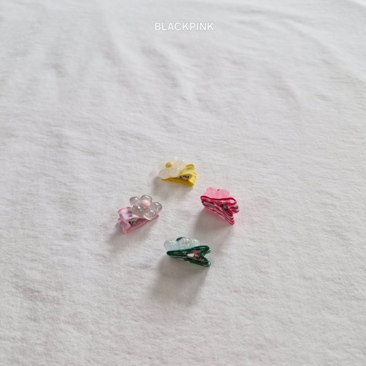 Black Pink - Korean Children Fashion - #minifashionista - Mini Flower Hair Clip Set - 10