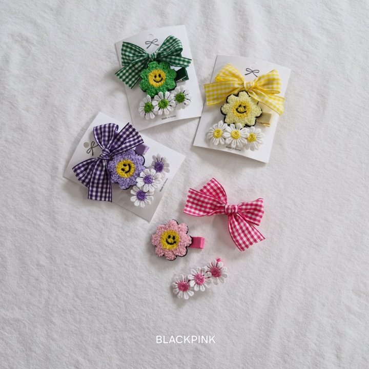 Black Pink - Korean Children Fashion - #minifashionista - Fluffy Flower (set of 3) - 8