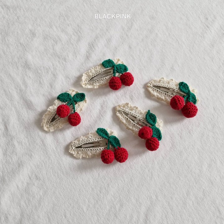 Black Pink - Korean Children Fashion - #minifashionista - Cherry Snap Clip - 6