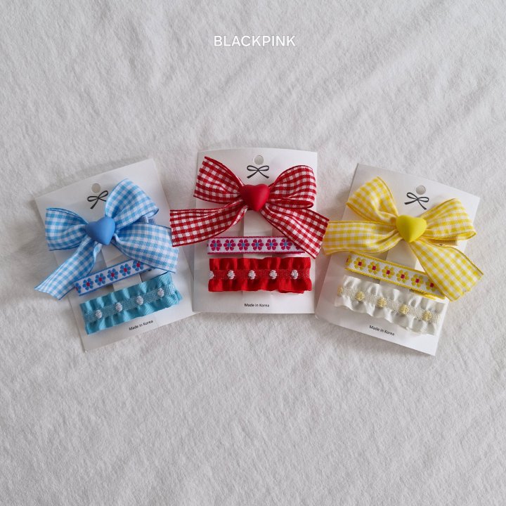 Black Pink - Korean Children Fashion - #minifashionista - Heart Check Frill (set of 3)