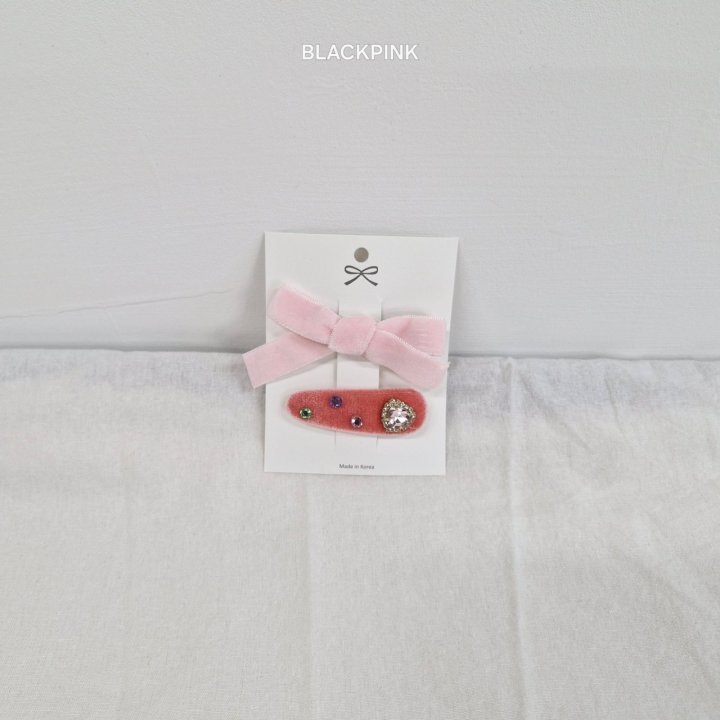 Black Pink - Korean Children Fashion - #minifashionista - Velvet Ribbon Cubic Set (set of 2) - 7