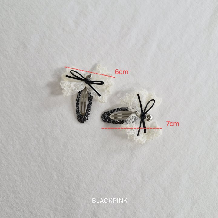Black Pink - Korean Children Fashion - #minifashionista - Pearl Lace Heart Ribbon Set - 7