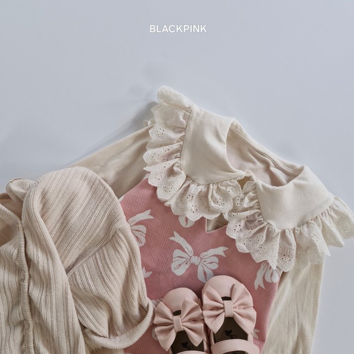 Black Pink - Korean Children Fashion - #minifashionista - Autumn Big Collar Tee - 9