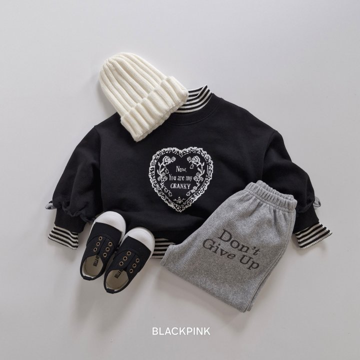 Black Pink - Korean Children Fashion - #minifashionista - Sleeve Lace Sweatshirt - 7