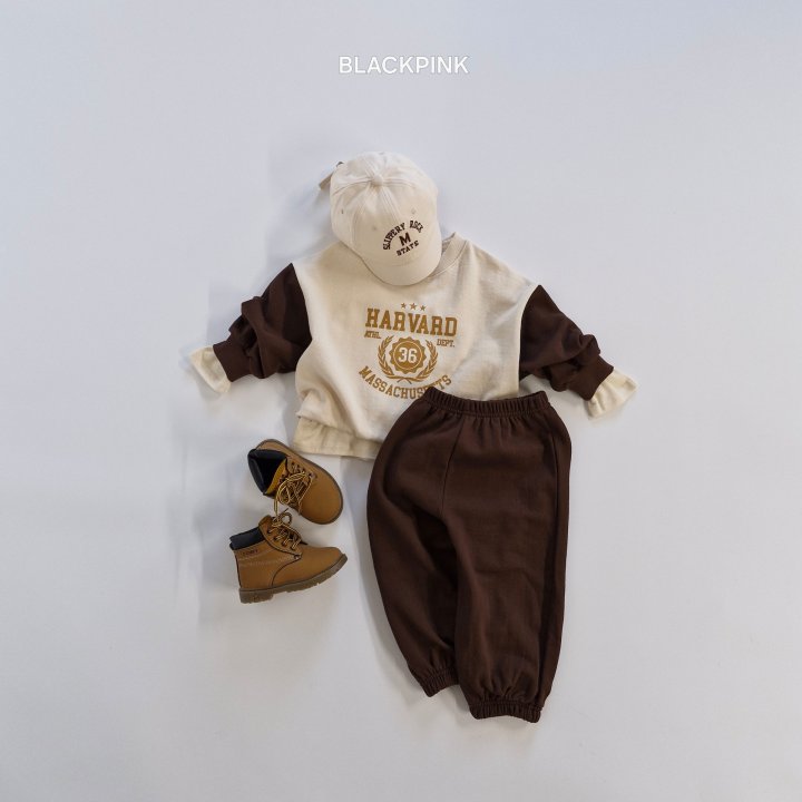 Black Pink - Korean Children Fashion - #minifashionista - Harvard Raglan Sweatshirt - 4