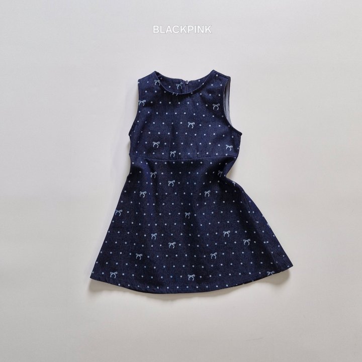 Black Pink - Korean Children Fashion - #prettylittlegirls - Ribbon Denim One-piece - 3