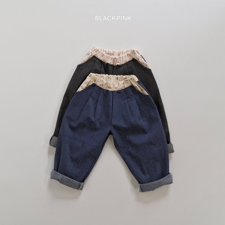 Black Pink - Korean Children Fashion - #prettylittlegirls - Floral Jeans - 2