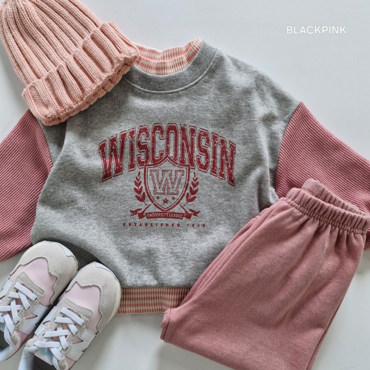 Black Pink - Korean Children Fashion - #prettylittlegirls - Knit Contrast Sweatshirt - 12