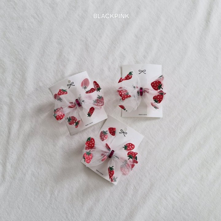Black Pink - Korean Children Fashion - #prettylittlegirls - Strawberry Hair Clip - 3