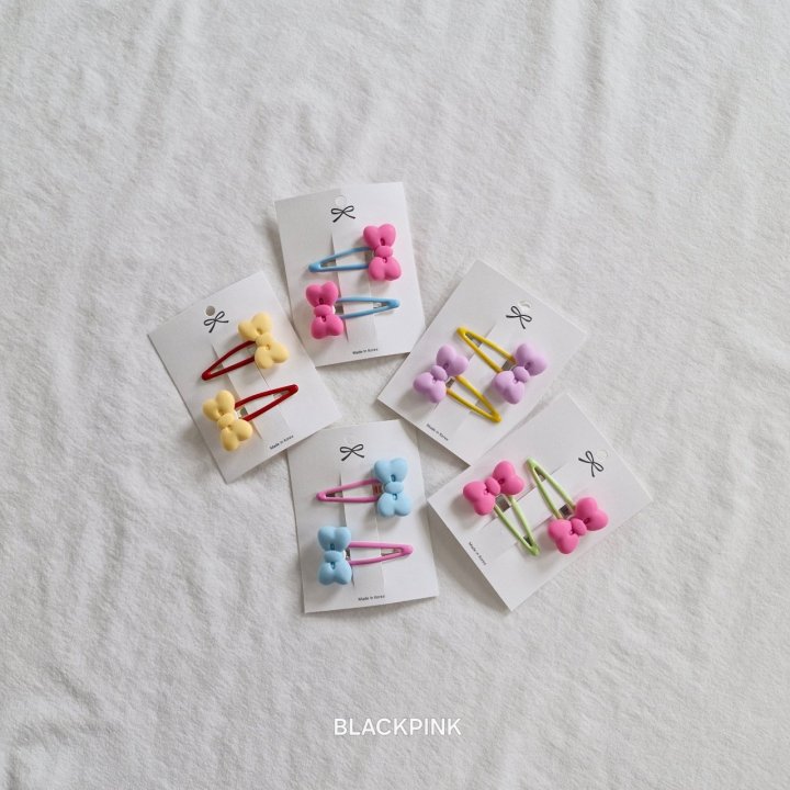 Black Pink - Korean Children Fashion - #prettylittlegirls - Vivid Ribbon Snap Set - 2