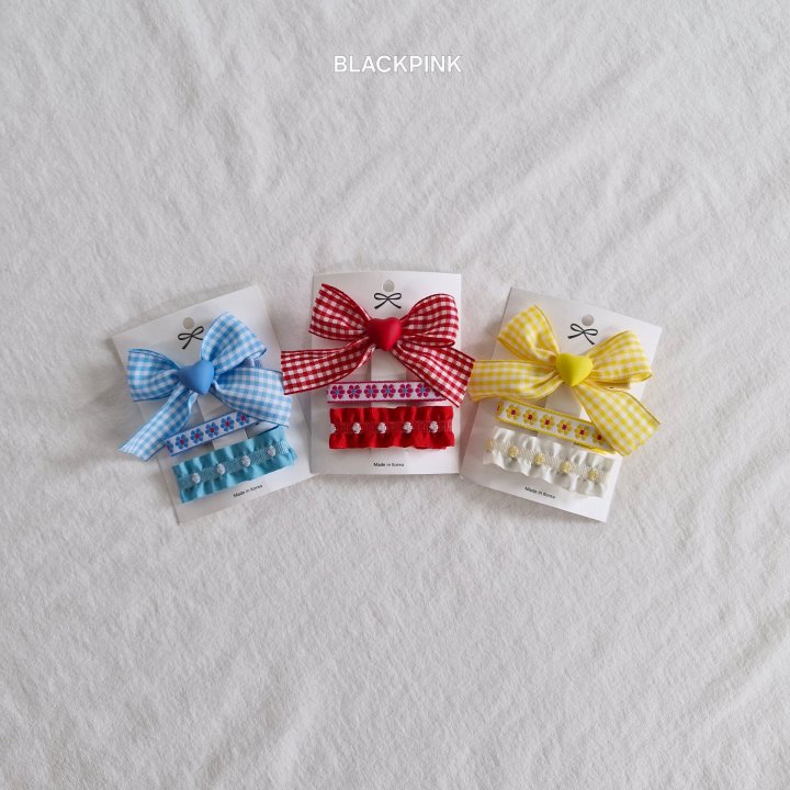 Black Pink - Korean Children Fashion - #prettylittlegirls - Heart Check Frill (set of 3) - 2