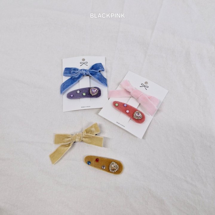 Black Pink - Korean Children Fashion - #prettylittlegirls - Velvet Ribbon Cubic Set (set of 2) - 8