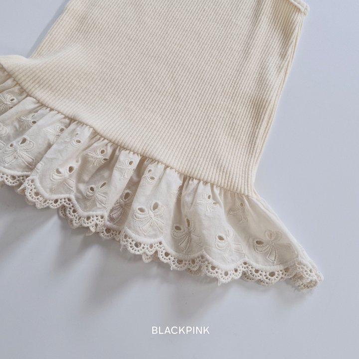 Black Pink - Korean Children Fashion - #stylishchildhood - Layered Lace Autumn Sleeveless - 8