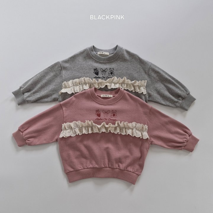 Black Pink - Korean Children Fashion - #toddlerclothing - Morden Lace Sweatshirt - 4