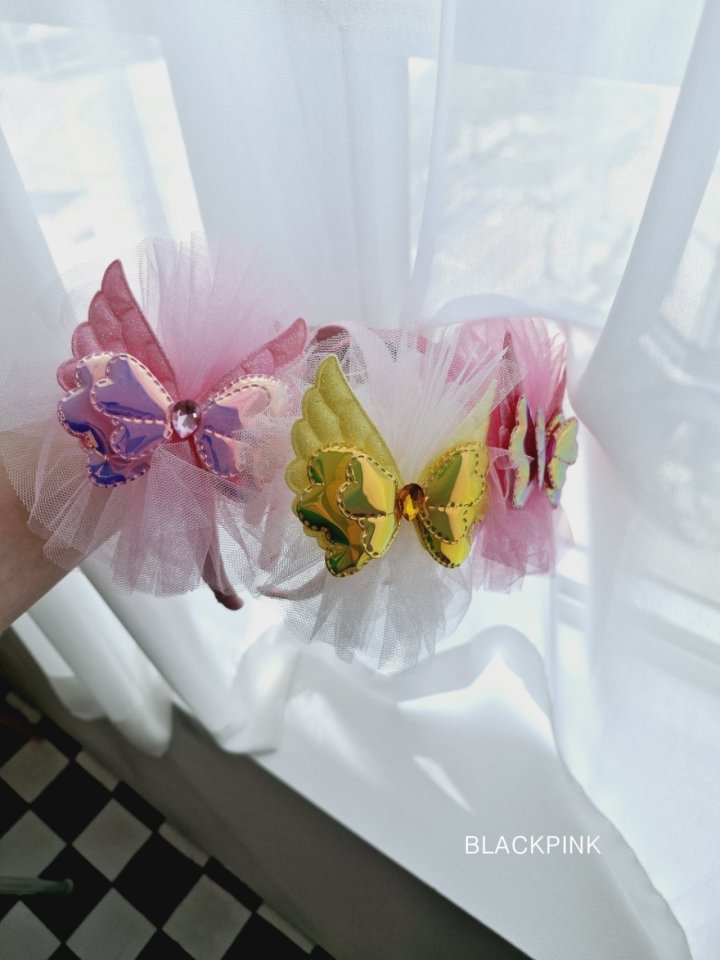 Black Pink - Korean Children Fashion - #stylishchildhood - Butterfly Shiny Headband - 11