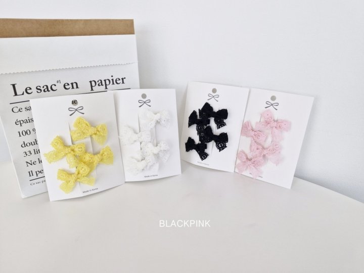Black Pink - Korean Children Fashion - #stylishchildhood - Mini Lace Ribbon Set - 6