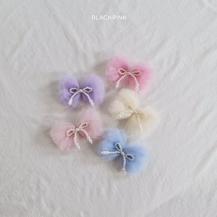 Black Pink - Korean Children Fashion - #stylishchildhood - Tulle Pearl Ribbon Pin