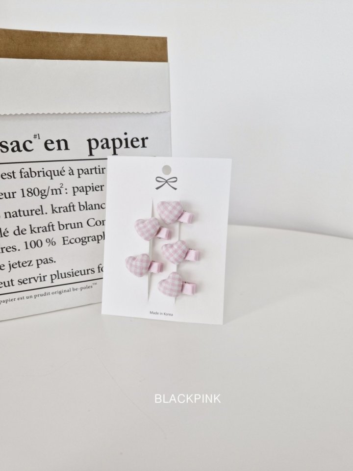 Black Pink - Korean Children Fashion - #todddlerfashion - Mini Heart Bean Set - 6