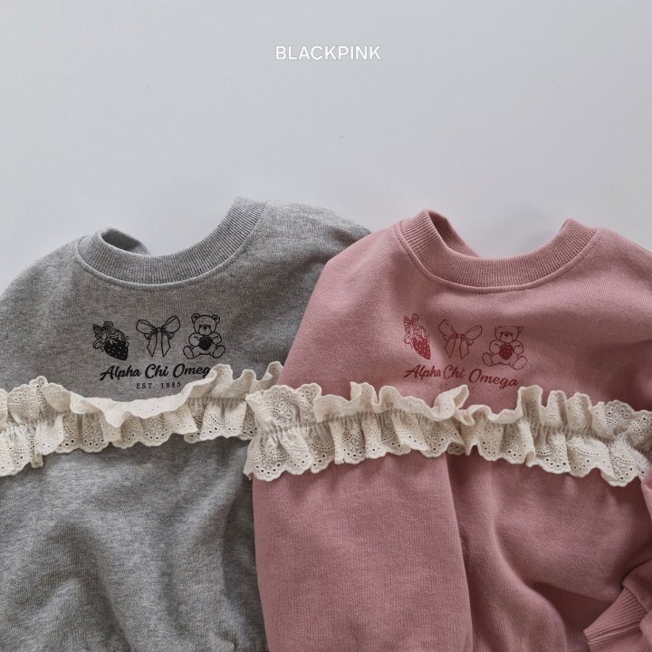 Black Pink - Korean Children Fashion - #toddlerclothing - Morden Lace Sweatshirt - 3