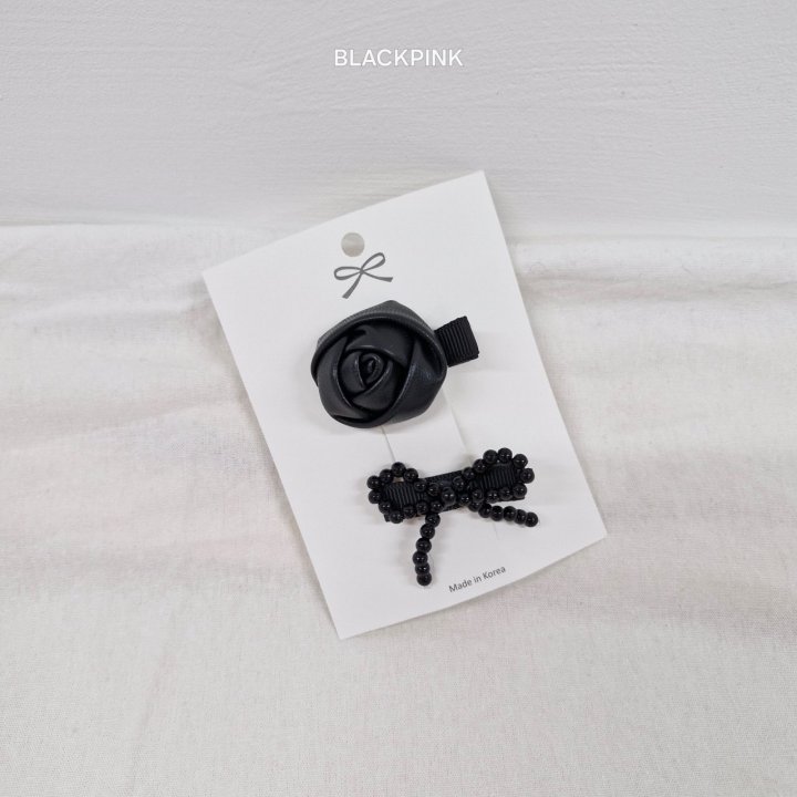 Black Pink - Korean Children Fashion - #toddlerclothing - Rose Pearl Ribbon Set - 6