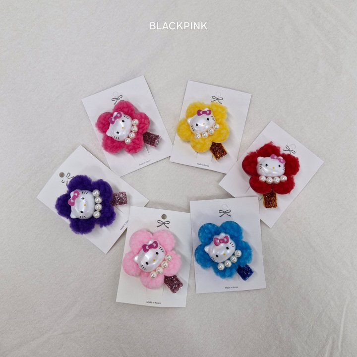 Black Pink - Korean Children Fashion - #toddlerclothing - Kitty Fluffy Hair Clip