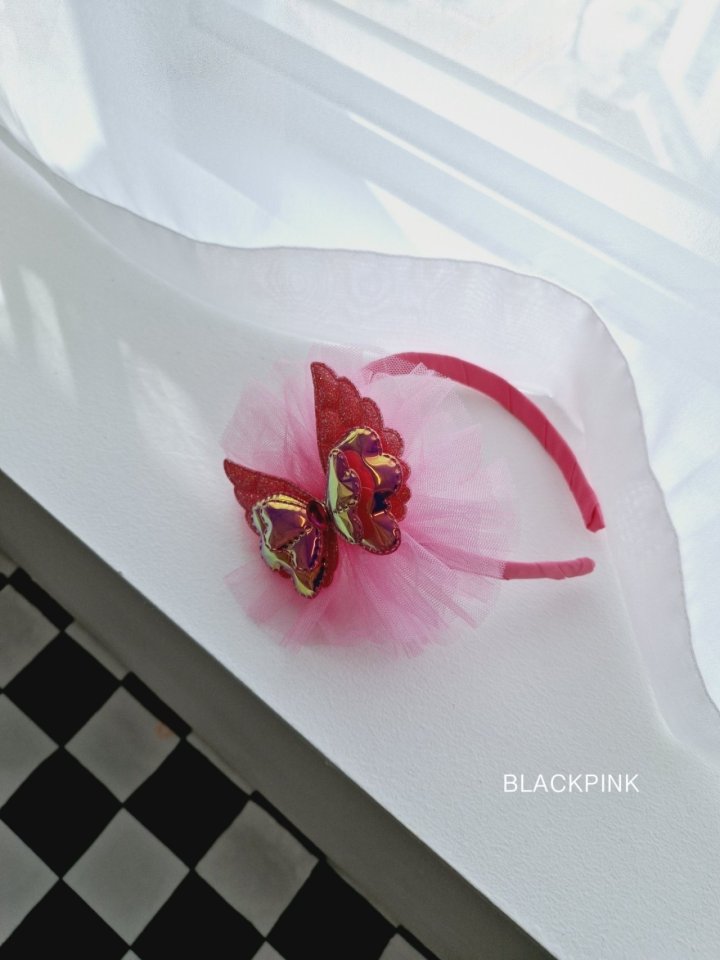 Black Pink - Korean Children Fashion - #toddlerclothing - Butterfly Shiny Headband - 10