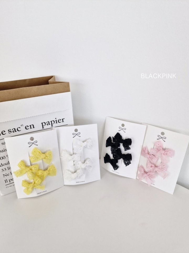 Black Pink - Korean Children Fashion - #toddlerclothing - Mini Lace Ribbon Set - 5