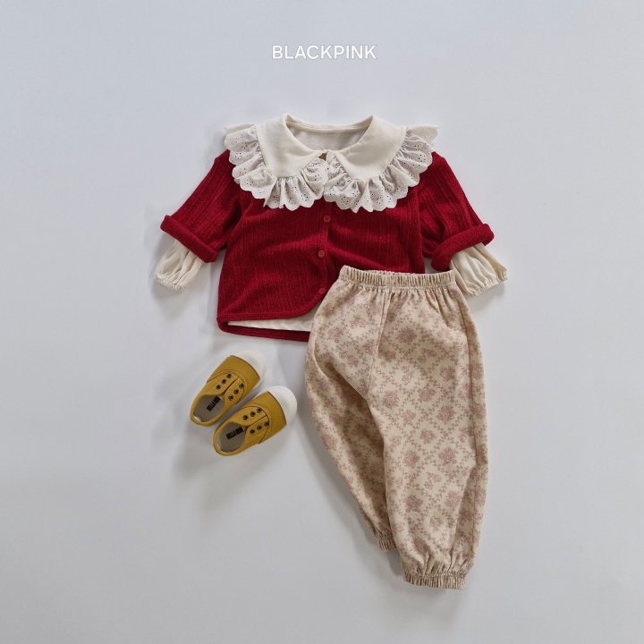 Black Pink - Korean Children Fashion - #toddlerclothing - Autumn Big Collar Tee - 12