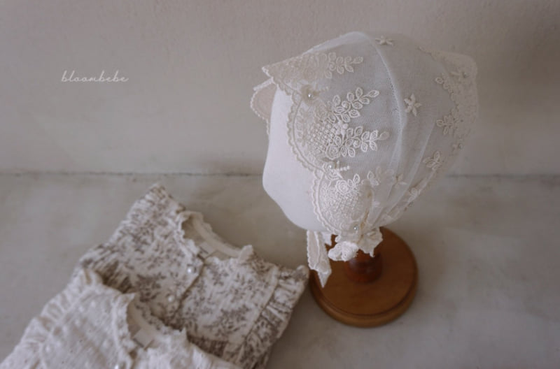 25 Lace Bonnet (Poly Mesh Embroidery) by Bloombebe for Baby - view 4