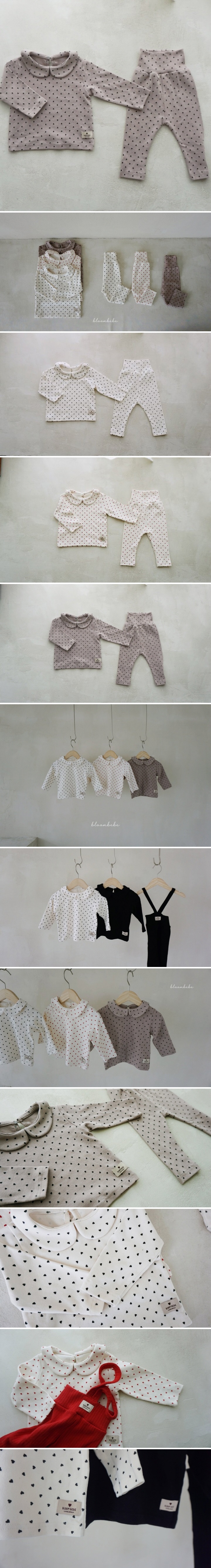 Bloombebe - Korean Baby Fashion - #babyoninstagram - Mini Heart Round Collar Leggings Set