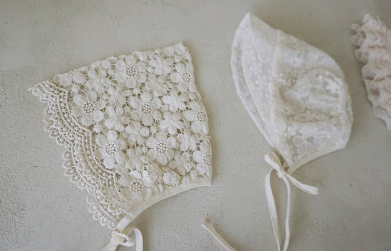 25 Lace Bonnet (Poly Mesh Embroidery) by Bloombebe for Baby - view 5