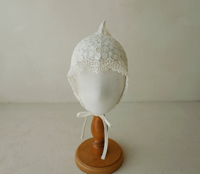 25 Lace Bonnet (Poly Mesh Embroidery) by Bloombebe for Baby - view 6