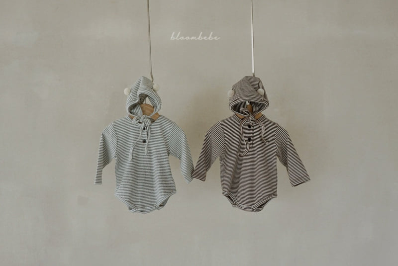 Bloombebe - Korean Baby Fashion - #babyootd - Pom-Pom Suit Bonnet Set