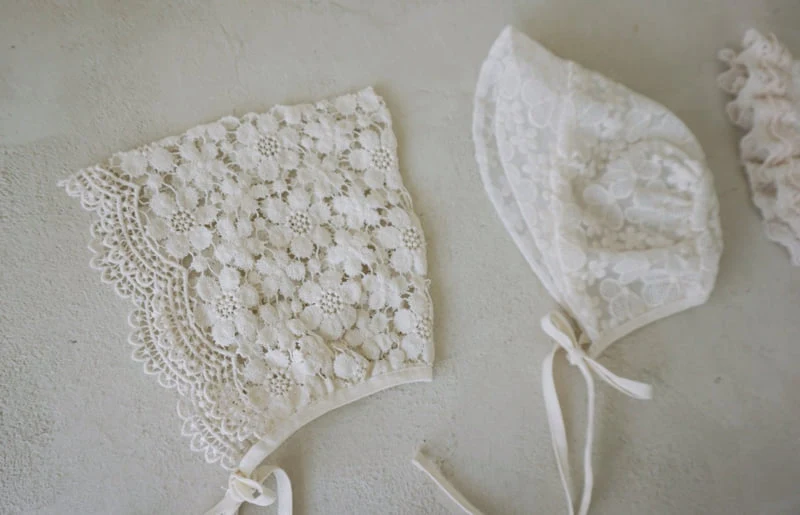 Bloombebe - Korean Baby Fashion - #babyoutfit - 25 Lace Bonnet (Lace Kerchief) - 5