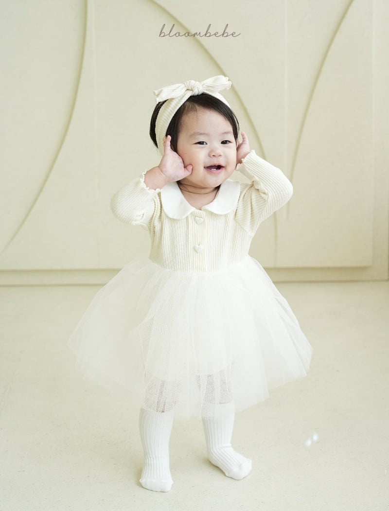 Bloombebe - Korean Baby Fashion - #babyoutfit - Heart Tiered Romper - 3