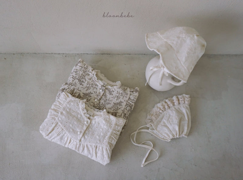 25 Lace Bonnet (Poly Mesh Embroidery) by Bloombebe for Baby - view 12
