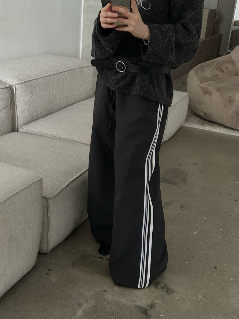Buckle - Korean Women Fashion - #momslook - Double Tape Pants - 11
