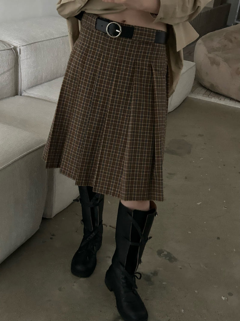 Buckle - Korean Women Fashion - #pursuepretty - Checkcheck Skirt - 8