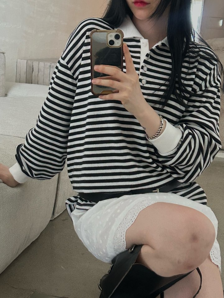 Buckle - Korean Women Fashion - #pursuepretty - Play Collar Tee