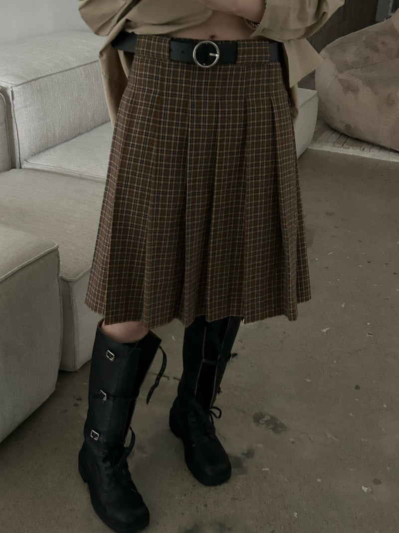 Buckle - Korean Women Fashion - #romanticstyle - Checkcheck Skirt - 10