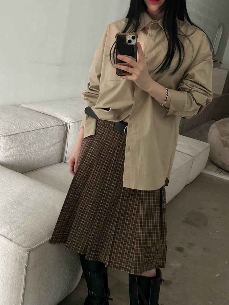 Buckle - Korean Women Fashion - #shopsmall - Checkcheck Skirt - 11