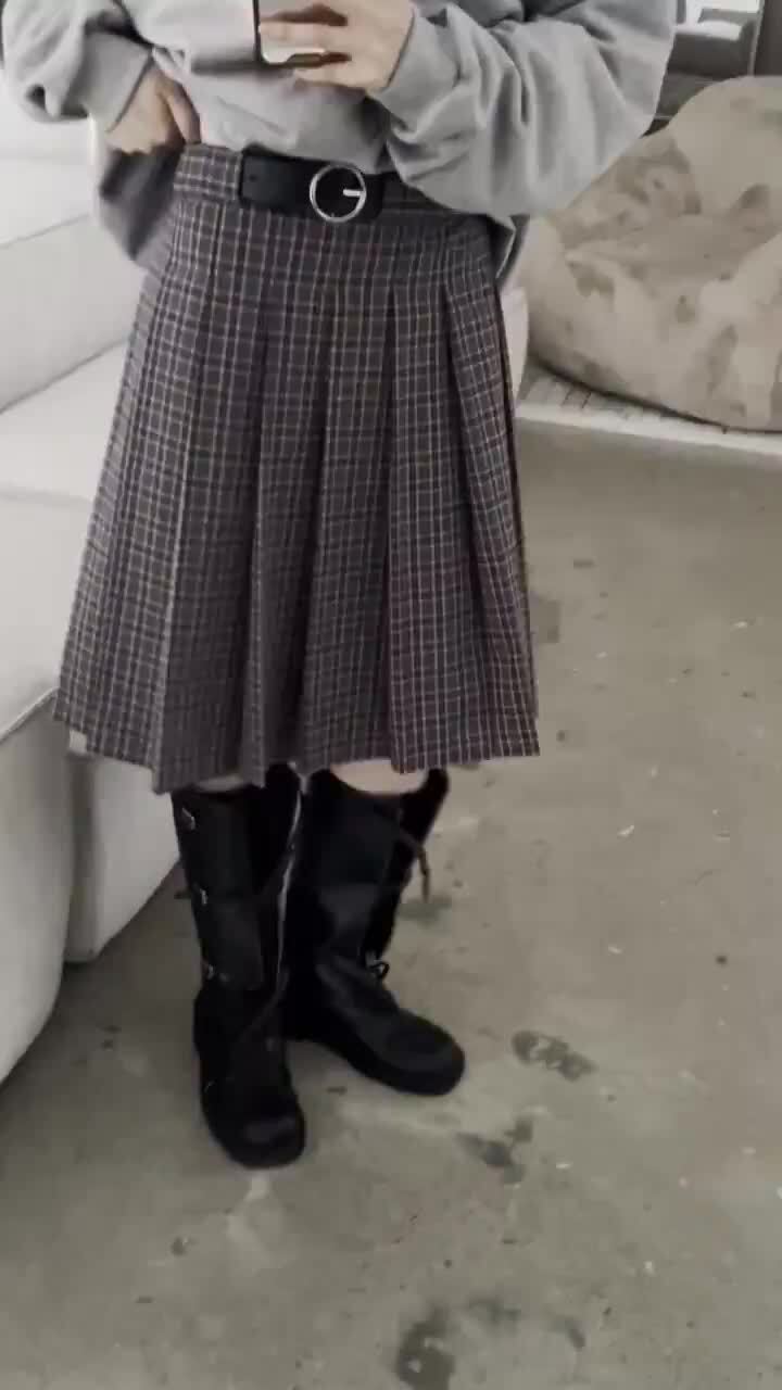 Buckle - Korean Women Fashion - #vintageinspired - Checkcheck Skirt - 6