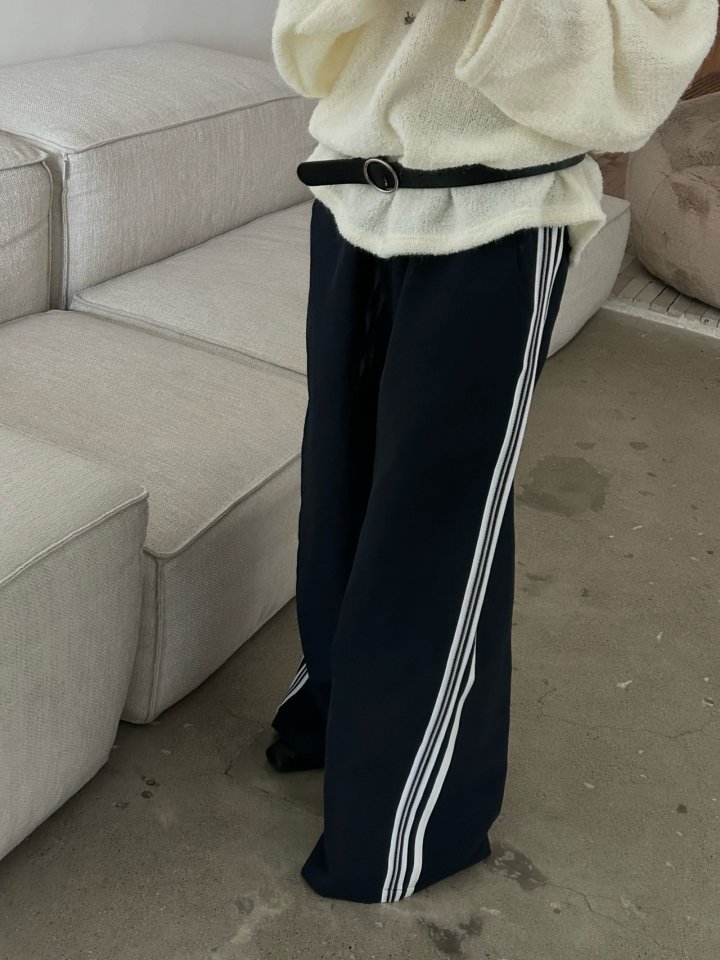 Buckle - Korean Women Fashion - #vintageinspired - Double Tape Pants - 3